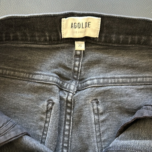 Agolde riley straight washed black high waisted jeans - Picture 2 of 5